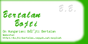 bertalan bojti business card